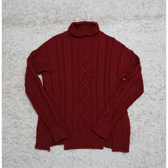 Love Tree Knit Burgundy/Red Turtle Neck Sweater Size Small - Picture 1 of 7